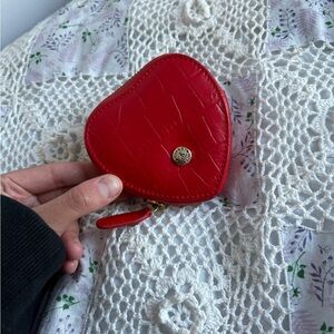 Osprey London red leather heart coin purse